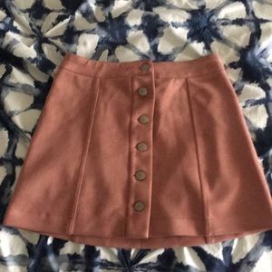 Pink A-line button skirt